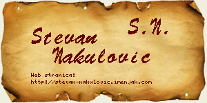 Stevan Nakulović vizit kartica